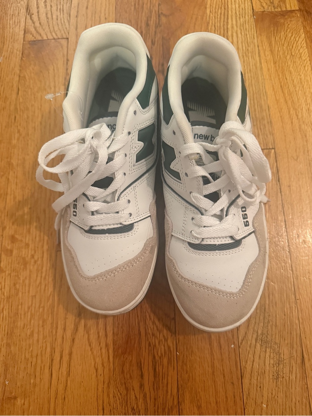 New Balance 550 Sneakers in White, Green and Beige